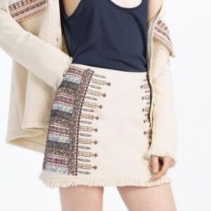Zara TRF Embroidered Mini Skirt